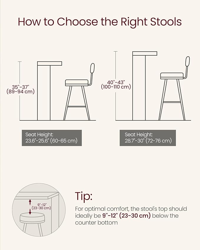 VASAGLE Set of 2 Bar Stools, Bar Height Stools, 29.1 Inches Tall Barstools with Back, Counter Bar Chairs for Kitchen Island, Steel Frame, Industrial Style, Easy Assembly, Ash Black and Ink Black