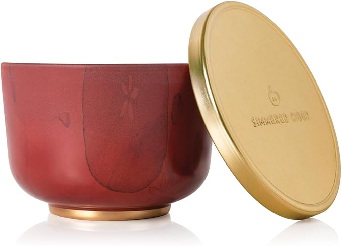 Thymes Scented Candles for Women & Men – Tin with Lid – Luxury Home Decor – Apple Candles with Notes of Crushed Clove, Cardamom, Bourbon & Malted Rum (Simmered Cider, 6.5 oz)