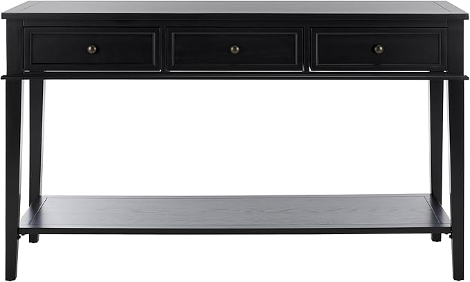 SAFAVIEH Home Collection Manelin Black/Antique Gold 3-Drawer Console Table for Living Room Foyer Bedroom Hallway Entryway Office
