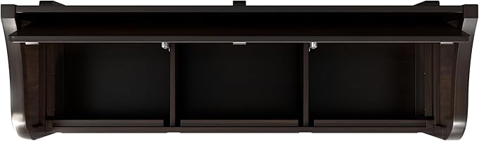SIMPLIHOME Connaught Entryway Storage Bench - 56 inch Wide Solid Wood Wide Storage Seat in Chestnut Brown, Traditional Bench for Entryway or Living Room with Lift-Up Lid and Paneled Front
