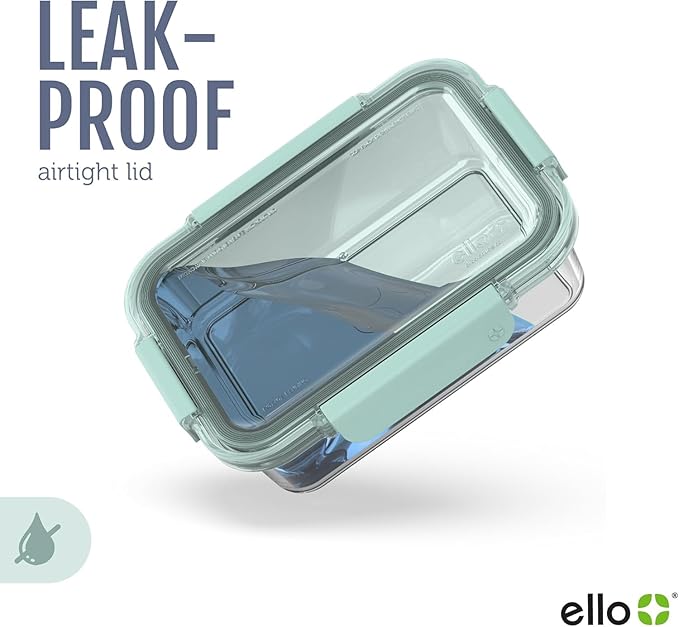 Ello Color Lock 12PC Mixed Glass Food Storage Sets, Leak-Proof Glass Food Storage Containers with Airtight BPA-Free Plastic Lids, Dishwasher, Microwave, and Freezer Safe, Desert Festival
