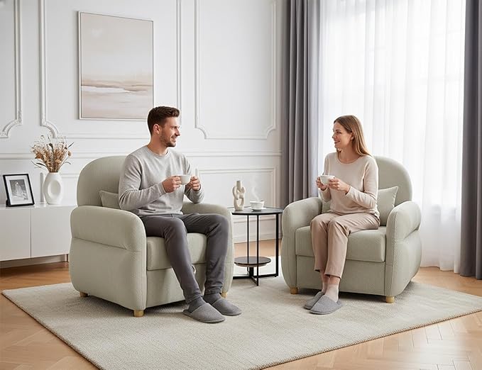 Modern Accent Chairs for Living Room, Comfy Chenille Armchairs with Storage, Single Reading Chairs for Bedroom, Study Room, Apartment, Tool Free Assembly, Gray