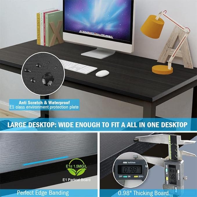 Tribesigns Computer Desk, 47 inch Modern Simple Office Desk Computer Table Study Writing Desk for Home Office, Black