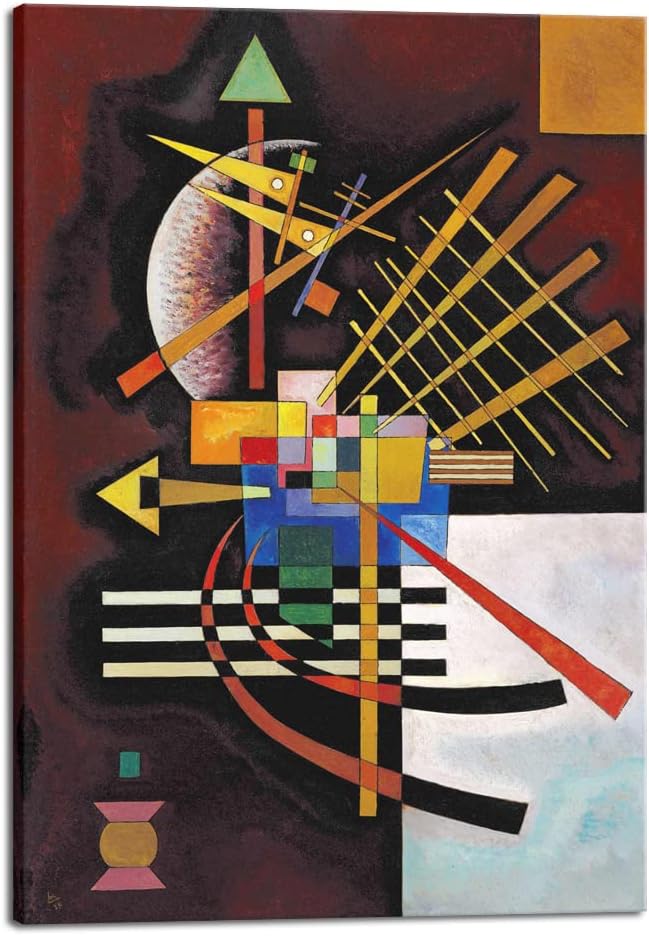 Wieco Art Canvas Prints Wall Art Above and Left,1925 by Wassily Kandinsky Classic Abstract Art Reproductions Canvas Wall Art for Living Room Home Decor Wall Decorations