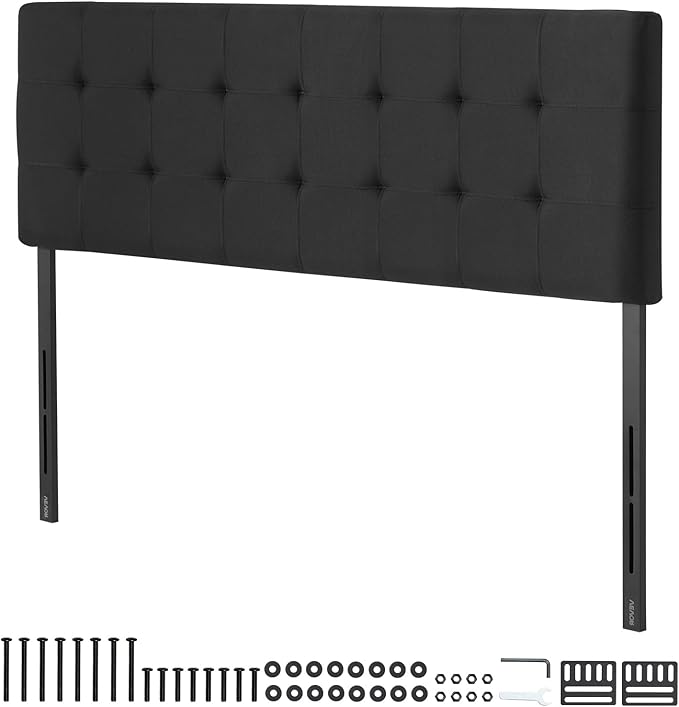 VEVOR Headboard, Queen Size Headboard with Adjustable Height, Comfortable Diamond Tufted for Queen Size Bed, W62.2 x H(42.72-54.53) x D2.76 in, Ideal for Bedroom, Hotel, Homestay, Dormitory, Black