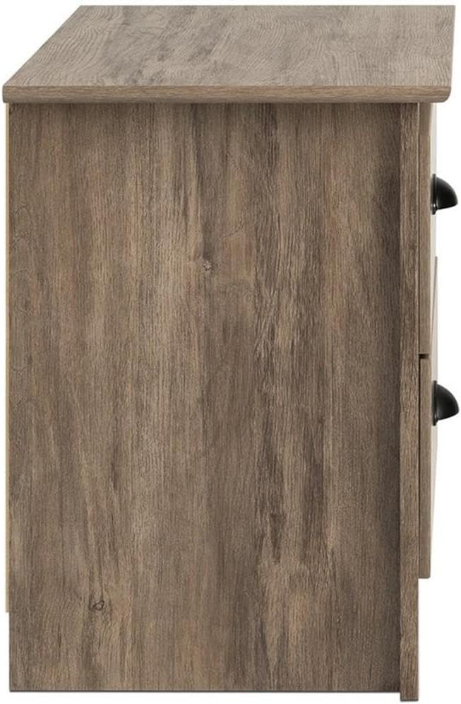 Prepac Sonoma Rustic Nightstand Side Table with 2 Drawers, Farmhouse 2-Drawer Bedside Table 16" D x 23.25" W x 21.75" H, Drifted Gray