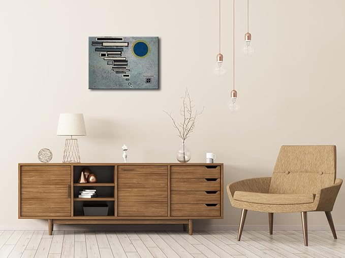 Wieco Art Canvas Wall Art Wassily Kandinsky Unequal 1932 Picture Print of Famous Paintings Canvas Prints Abstract Wall Art for Home Decor office decorationsand
