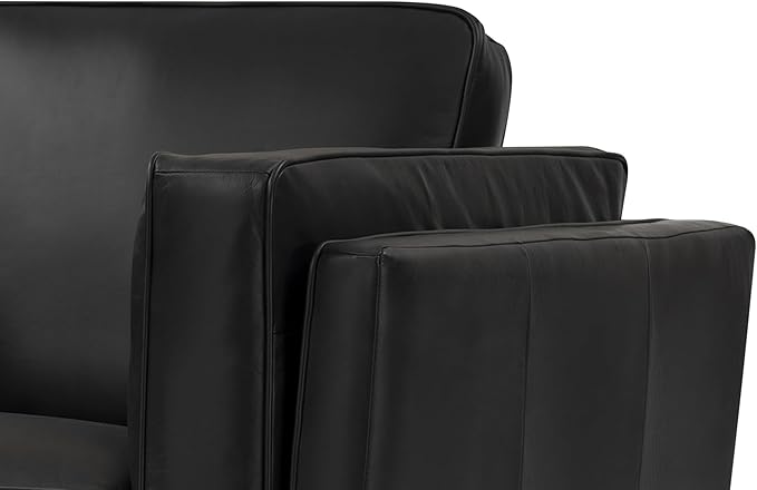 Valencia Artisan Full Leather Accent Chair 41.5” | Pure Full Italian Nappa Leather Chair, Solid Wood Accent, Ultimate Comfort, Black
