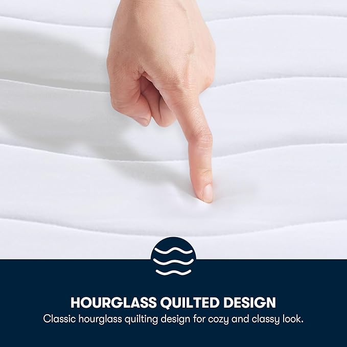 Serta Heated Mattress Pad Full Size - Electric Mattress Pad, 10 Heat Setting Controller, Auto Shut Off Timer, Deep Elastic Pocket, Up to 17" Mattress, ETL Certified, Machine Wash, Full, White