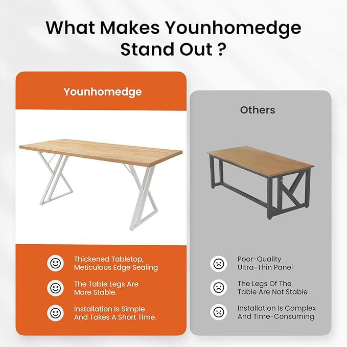 70.9Inch Office Desk, Executive Office Desk,Modern Industrial Style, Z-Shaped Table Legs, Country Black Wood Grain Top, for Home Office, Study, Conference (Natural)