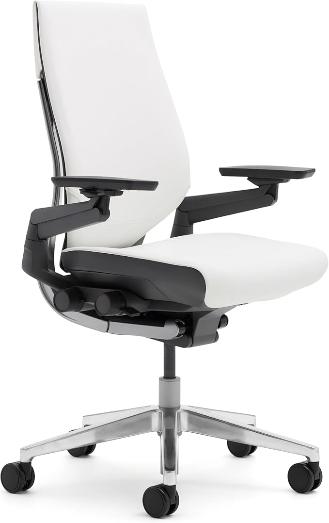 Steelcase Gesture Office Chair - Ergonomic Work Chair with Wheels for Carpet - Comfortable - Intuitive-to-Adjust for Desk - 360-Degree Arms - Coconut Yellow Fabric