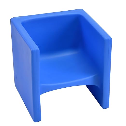 Children's Factory 3-in-1 Cube Chair for Kids, Flexible Seating Classroom Furniture, 1-Pack, Blue