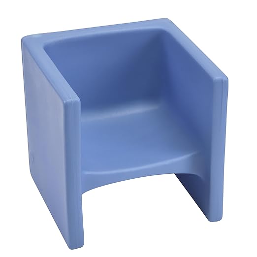 Children's Factory 3-in-1 Cube Chair for Kids, Flexible Seating Classroom Furniture, 1-Pack, Sky Blue