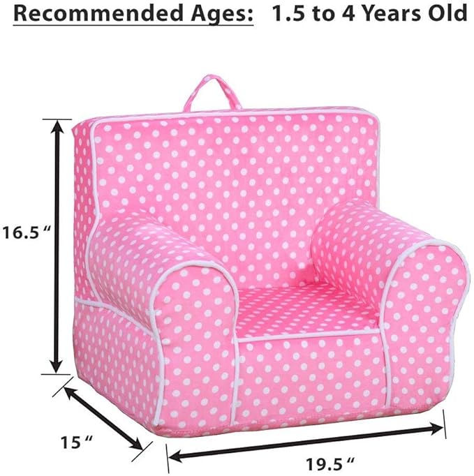 DIBSIES Personalized Creative Wonders Toddler Chair - Ages 1.5 to 4 Years Old (Unpersonalized Pink Polka Dots)