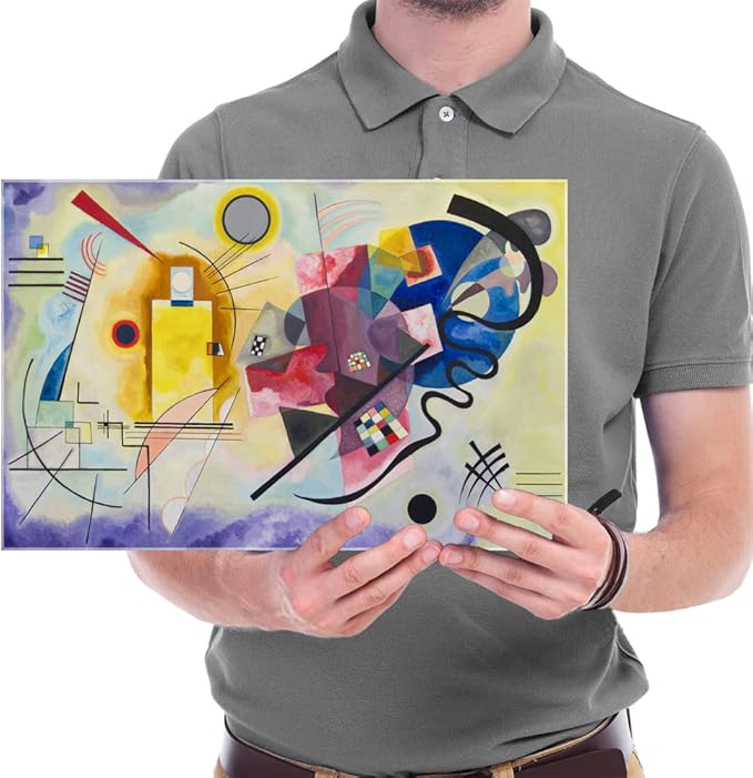 Wieco Art Canvas Prints Yellow-Red-Blue, 1925 by Wassily Kandinsky Classic Art Reproductions Canvas Wall Art for Home Decoration