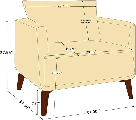 Oversized Accent Chair Modern Boucle Armchair for Living Room- 37" Wide Accent Chair with Solid Wood Legs, Dark Gray Upholstered Lounge Chair for Bedroom & Office, Cozy Reading Chair (Easy Assembly)