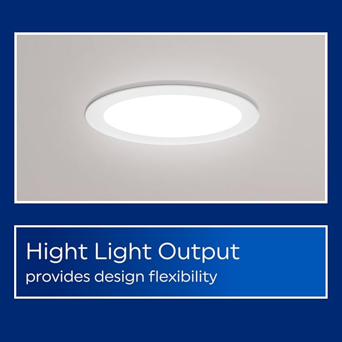 GE Color Select LED Wafer Downlight, Premium High-Lumen Direct Wire Ceiling Light, 6-Inches (4 Pack)