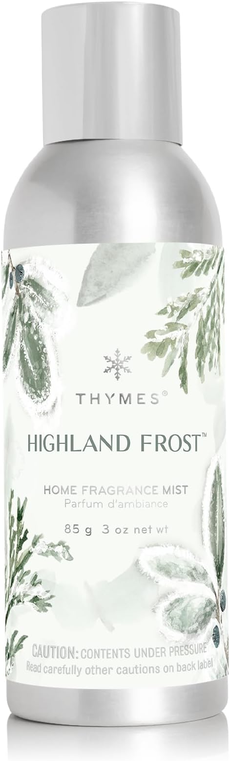 Thymes Home Fragrance Mist – Room Air Fresheners for Home Long Lasting – Air Freshener Spray – Pine Room Spray with with Crisp Notes of Sage, Eucalyptus, & Cypress Needles (Highland Frost, 3 oz)
