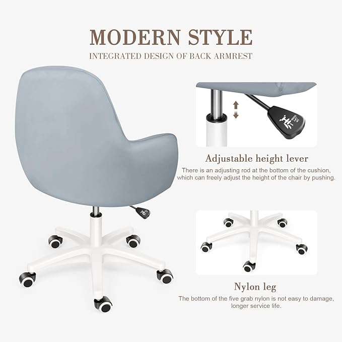 Cute Office Chair - Adjustable Task Chair, Modern & Comfortable, 360 Swivel, Mid Back, Suitable for Home Office & Living Room