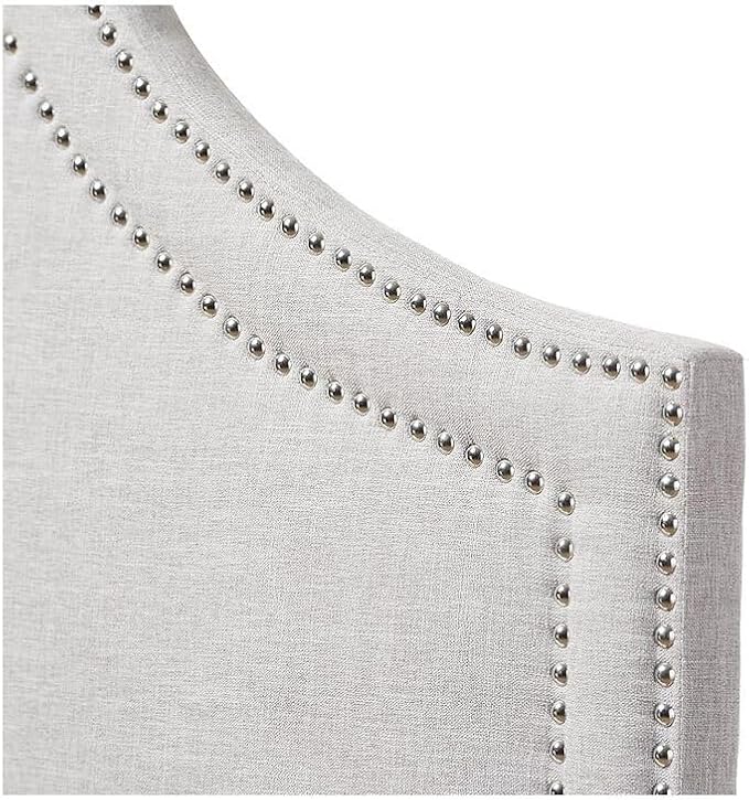 Maykoosh Eclectic Elegance Allure Modern and Contemporary Fabric Upholstered Headboard, Nailded Trim Head Board