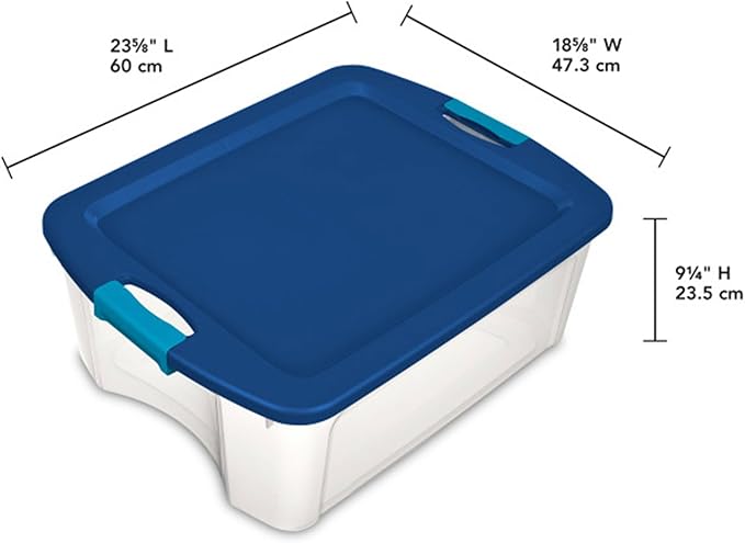 Sterilite 6-Pack Latch and Carry, Clear Plastic Storage Bins with Latching Lids and Full-Grip Handles, 12 Gallon