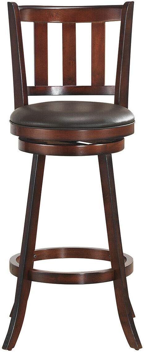 COSTWAY Bar Stools Set of 2, Counter Height Dining Chair, Fabric Upholstered 360 Degree Swivel, PVC Cushioned Seat, Perfect for Dining and Living Room (Height 29.5''-Set of 2)