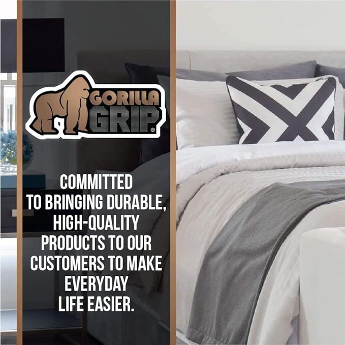 GORILLA GRIP Non Slip Mattress Gripper, Prevents Mattresses from Sliding and Holds Bed in Place, Pad Grips Beds, Sofa, Couch, Chair Cushions and Helps Keep Topper from Slipping, 2 Pack Pads, King