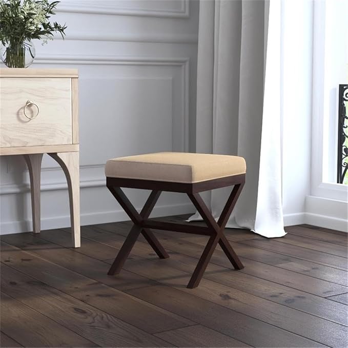 Hillsdale Morgan Upholstered Backless Vanity Stool for Make up Room or Bathroom, Espresso