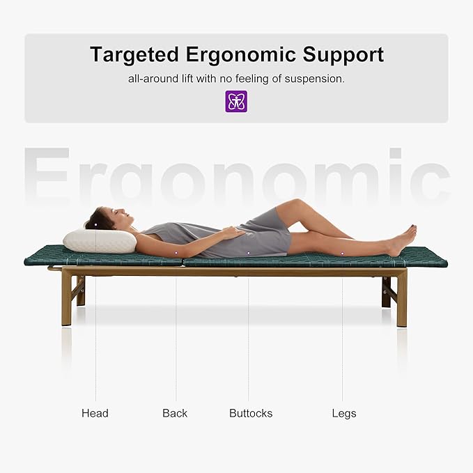 PURPLE LEAF Patio Chaise Lounge Rattan Chair Outdoor Pool Adjustable Recliner Wicker Lounger for Outside Woven Furniture Tanning Poolside Lounger Forest Green