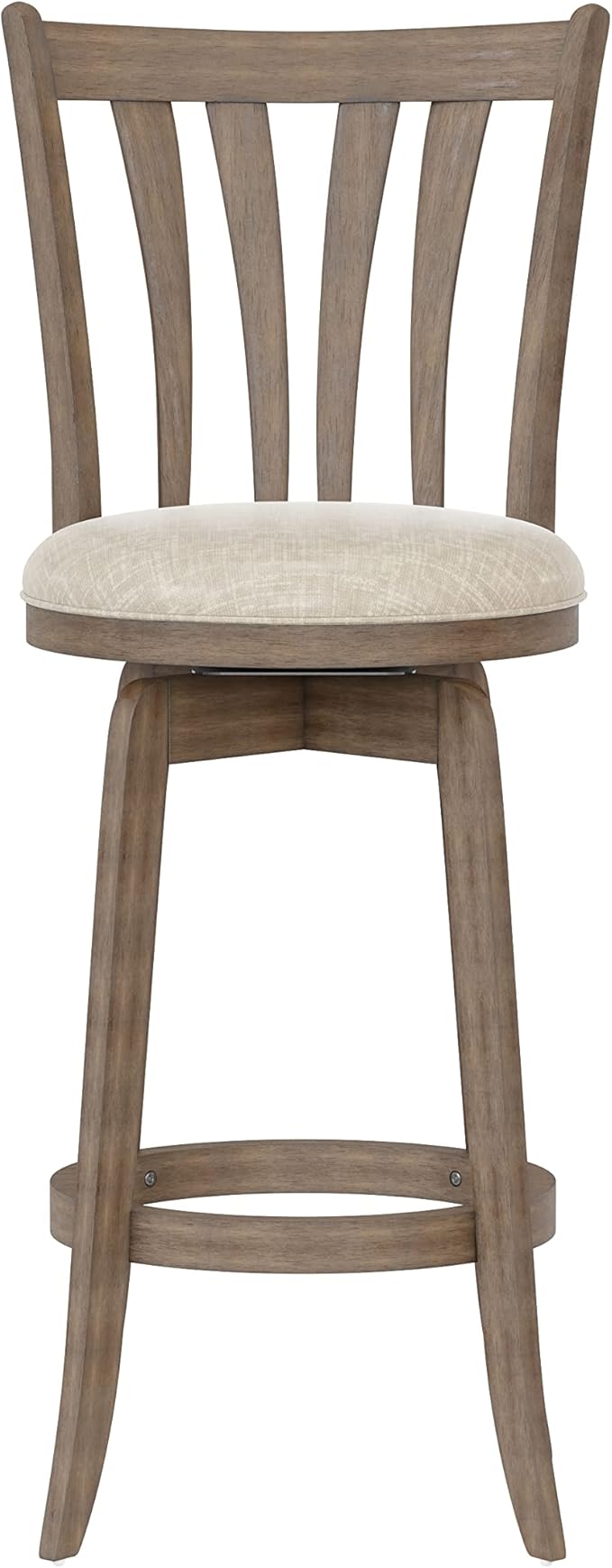 Hillsdale 29.5" Savana Wood Swival Bar Height Stool, Brown Gray