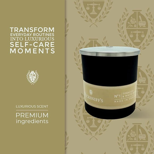 Pecksniffs Tobacco & White Wood Scented Candle | 1 Wick, 100g/3.5oz