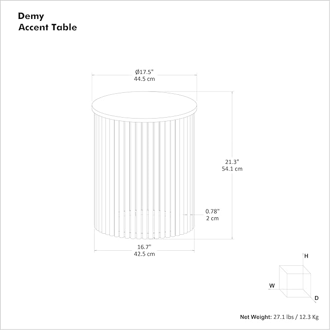 SIMPLIHOME Demy 18-inch Wide Metal Accent Table in Black Marble/Black Metal, Round Side Table with Slatted Base for Living Room, Bedroom, or Entryway, Industrial Style, Assembled
