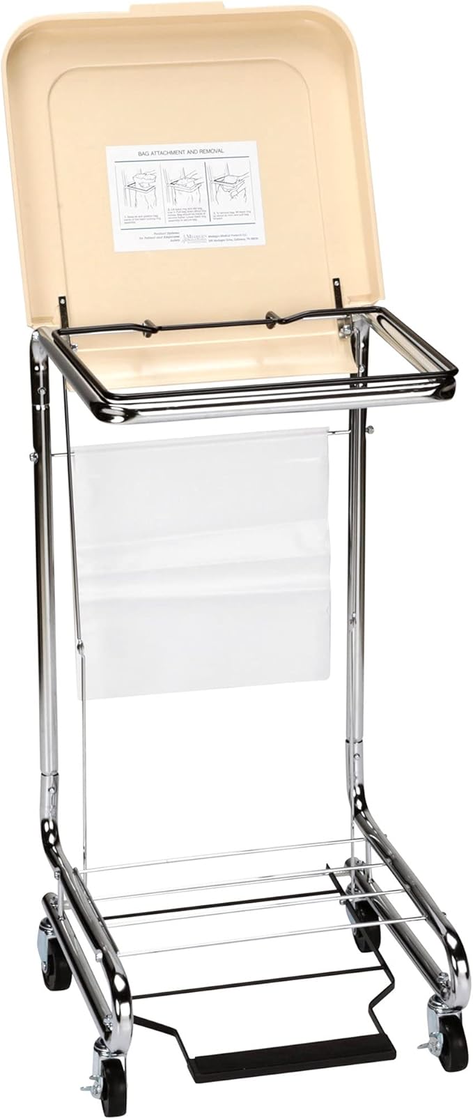 McKesson Hamper Stand With Step-On Foot Pedal and Self-Closing Lid, Laundry Room Storage, 30-33 Gallon Capacity, 1 Count