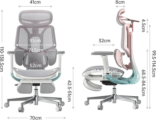 Hbada E3 Pro Ergonomic Office Chair, Big and Tall Office Chair - with 3-Zone Dynamic Lumbar Support, 4D Adjustable Headrest, 4D Adjustable Armrests, Swivel, Pink