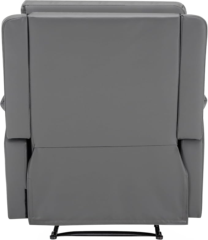 MINCETA Recliner Chairs,Modern 5" Wall Hugger Nursery Recliner with Overstuffed Arm and Back for Living Room,PU Leather in Gray