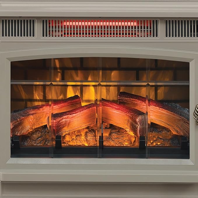 duraflame Freestanding Electric Fireplace Stove Heater with 3D Flame Effect for 1,000 Sq. Ft. Room, French Gray