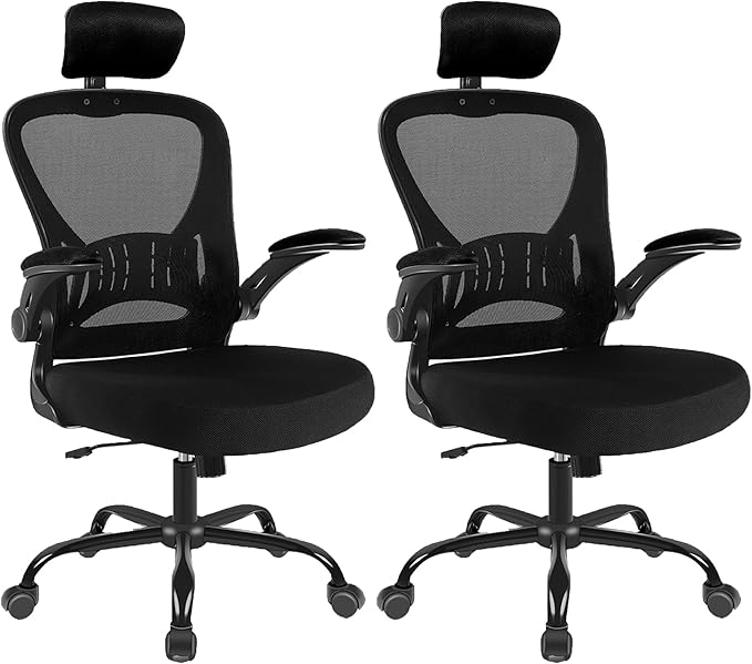 2 Pack Office Chair Ergonomic Desk Chair Comfort Adjustable Height with Wheels,Lumbar Support Mesh Swivel Computer Home Office Chair,Conference Room Chairs