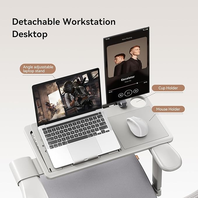 Newtral Best Ergonomic Office Chair with Adaptive Lumbar Support, Laptop Tray, Home Office Desk Chair with 4D Armrest & 5D Headrest, High Back Swivel Desk Computer Chair with Footrest