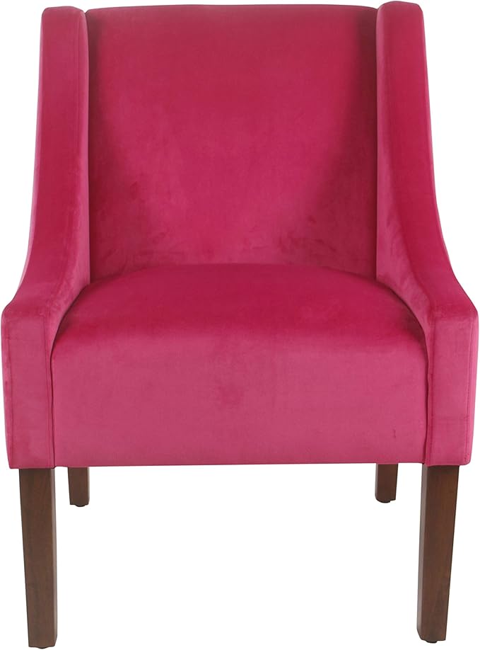 Homepop Home Decor | Upholstered Classic Swoop Arm Accent Chair | Accent Chairs for Living Room & Bedroom | Decorative Home Furniture, Pink