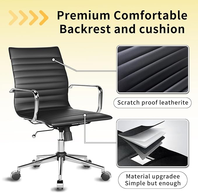Chair, Desk Computer Chair ,with Armrests ,Ergonomic Office Chair for Home and Office, 17.32 x 22.83 x 35.43 inches, Multiple Colors (Black)