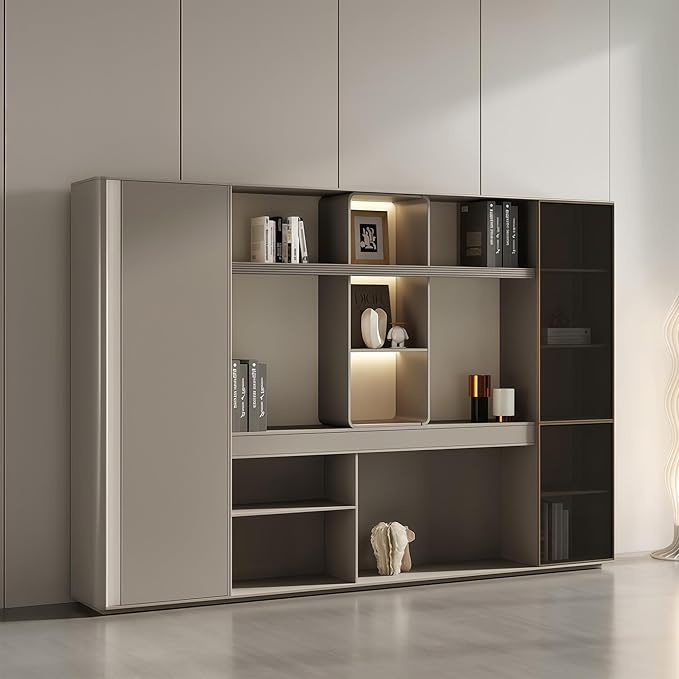 L Shaped Executive Desk, 126.0 inch Large Executive Computer Desk Set Drawers and Lockable, Power Socket and USB Port Storage, Without Desk or Computer Chair (Filing Cabinet)