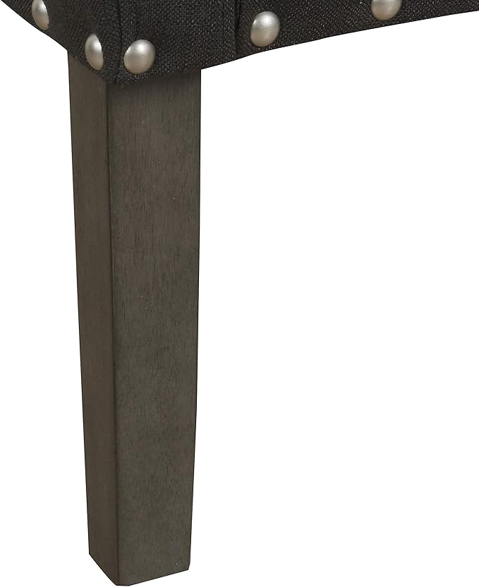 Homepop Home Decor | Upholstered Classic Swoop Arm Accent Chair | Accent Chairs for Living Room & Bedroom | Decorative Home Furniture, Dark Charcoal
