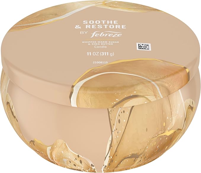 Febreze Scented Candle, Soothe & Restore Scent, 11 oz 4 Wick Candle, Single Pack