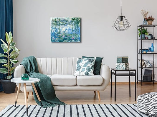 Wieco Art Water Lilies Giclee Canvas Prints Wall Art by Claude Monet Famous Oil Paintings Flowers Reproduction Modern Clsssic Landscape Artwork Picture Printed on Canvas for Home Office Decorations