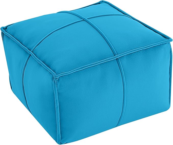 MeMoreCool Stuffed Round Pouf Ottoman Foot Rest, Floor Pouf Foot Stool with Soft Foam Chunk Filling, Small Round Ottoman Footstool Circle Footrest for Living Room