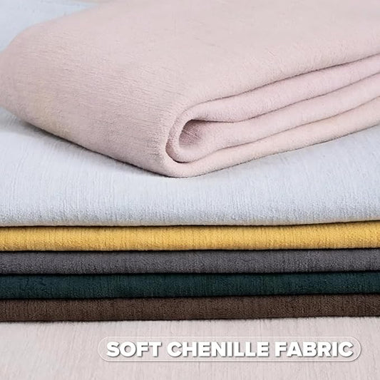 FUTEI Orange Chenille Throw Pillow Covers 26x26 Inch Set of 2,Edges Double-Stitched Euro Pillow Shams,Modern Home Decor for Couch Living Room