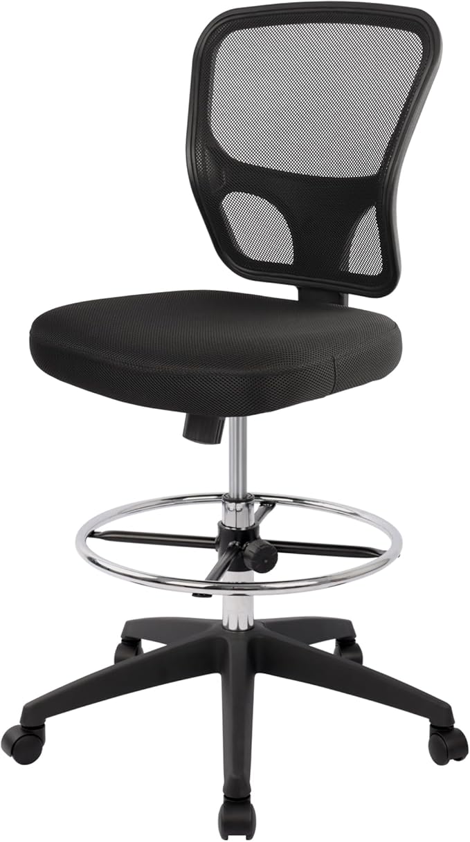 HYLONE Ergonomic Office Chairs, Office Drafting Chair, Rolling Stool Chair Armless Standing Desk Chair with Footrest Bar Stools for Home,Office & Bar