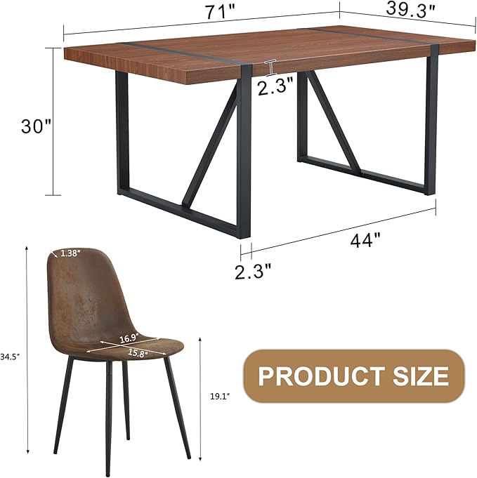 9 Piece Dining Table Set,Dining Room Table Set for 8,71'' Kitchen Table and Modern Chairs Set of 8,8 Chair Dining Table Set for Kitchen Dining Room