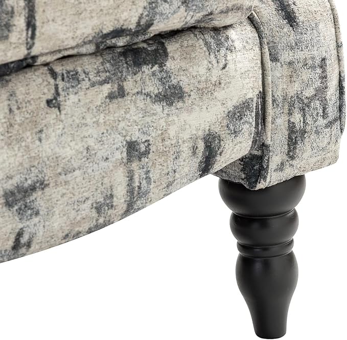 HULALA HOME Upholstered Wingback Recliner Chair, Small Adjustable Footrest Push Back Single Reclining Sofa, Mid Century Modern Lounge Armchair for Living Room, Bedroom, Reading/Grey