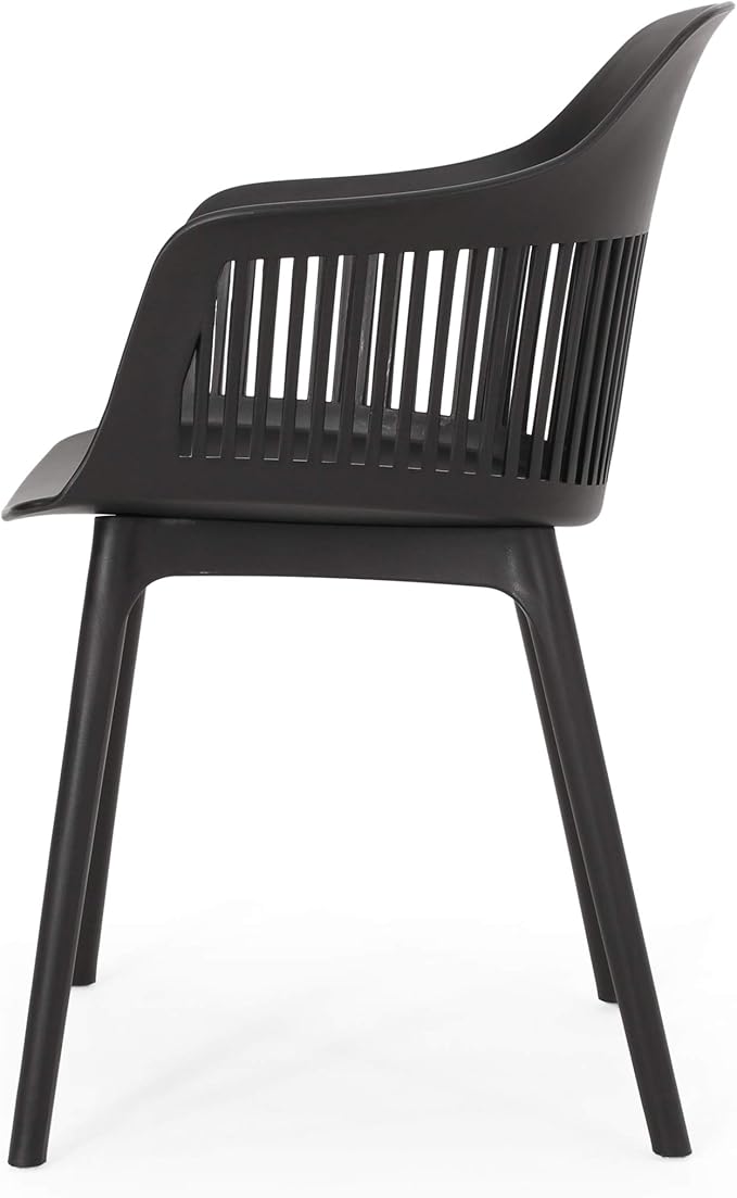 Christopher Knight Home Polypropylene Ladonna Outdoor Dining Chair (Set of 2), Black